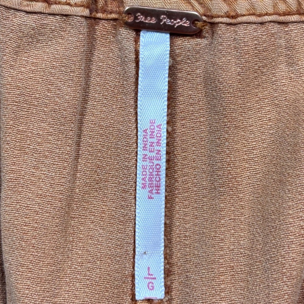 Free People Cargo Tahiti Pant Women L Rust Orange Utility Wide Leg Cropped Baggy - Picture 7 of 16
